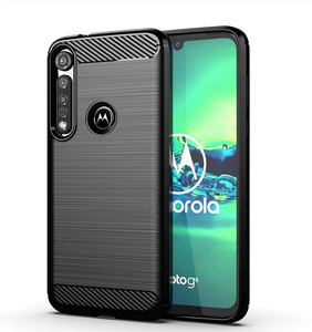 Motorola Moto G8 Plus Case Carbon Fibre Black