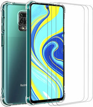 Xiaomi Redmi Note 9 Pro Case Clear Shockproof Cover & Glass Screen Protector