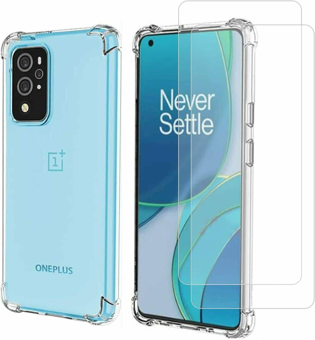 OnePlus 9 Case Clear Shockproof Cover  & Glass Screen Protector
