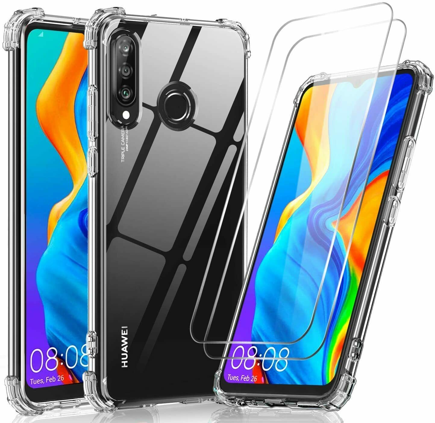 Huawei P30 lite New Edition Case Clear Shockproof Glass