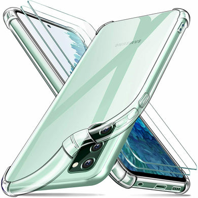 Samsung Galaxy S20 FE Case Clear Shockproof Cover & Glass Screen Protector