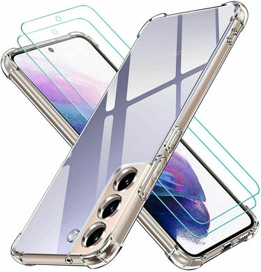 Samsung Galaxy S22 5G Case Clear Shockproof Cover & Glass Screen Protector