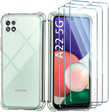 Samsung Galaxy A22 5G Case Clear Shockproof Cover & Glass Screen Protector