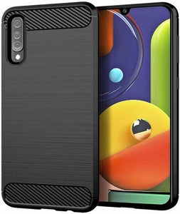 Samsung Galaxy A30s Case Carbon Fibre Gel Cover Ultra Slim Shockproof