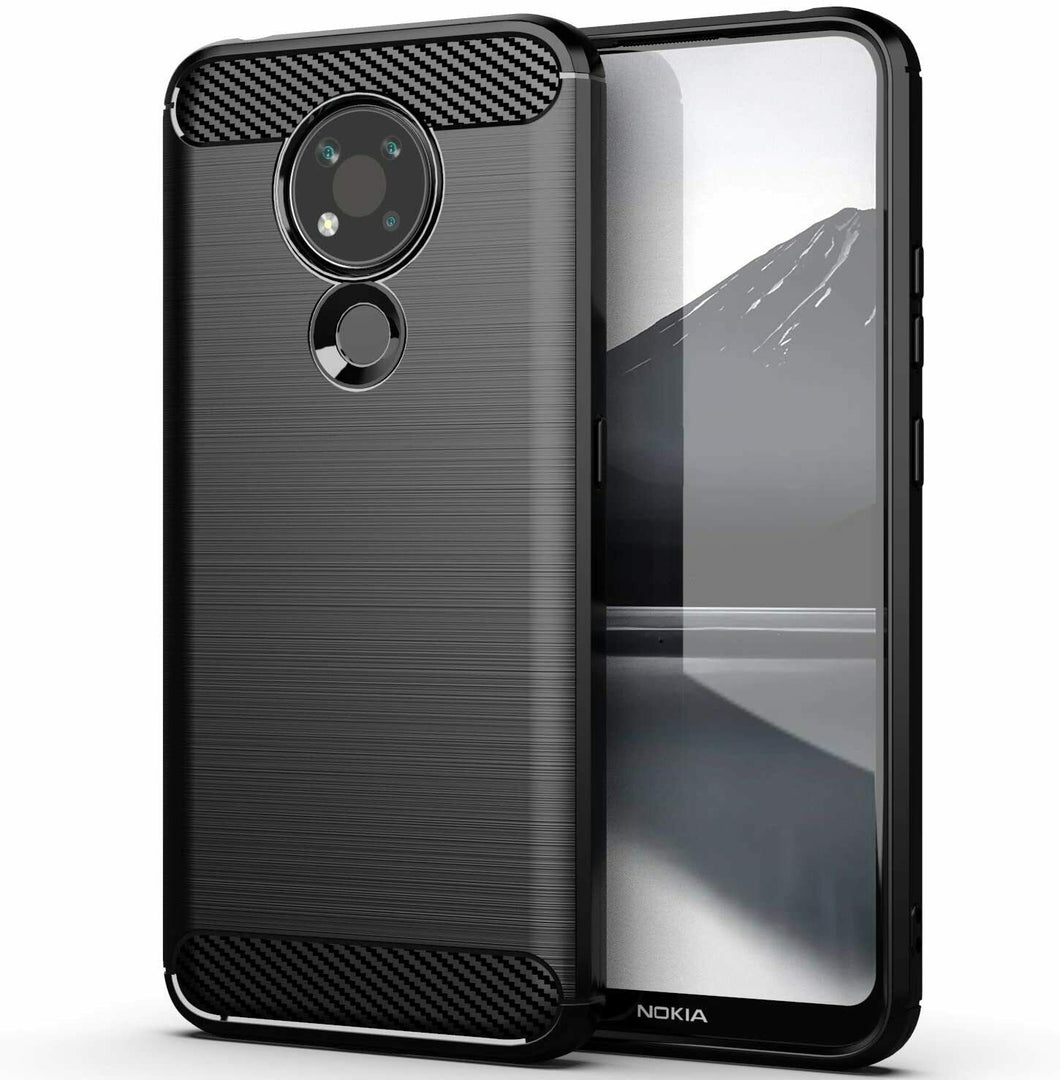 Nokia 3.4 Case Carbon Gel Cover Ultra Slim Shockproof