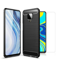 Xiaomi Redmi Note 9 Pro Carbon Fibre Cover & Glass Screen Protector