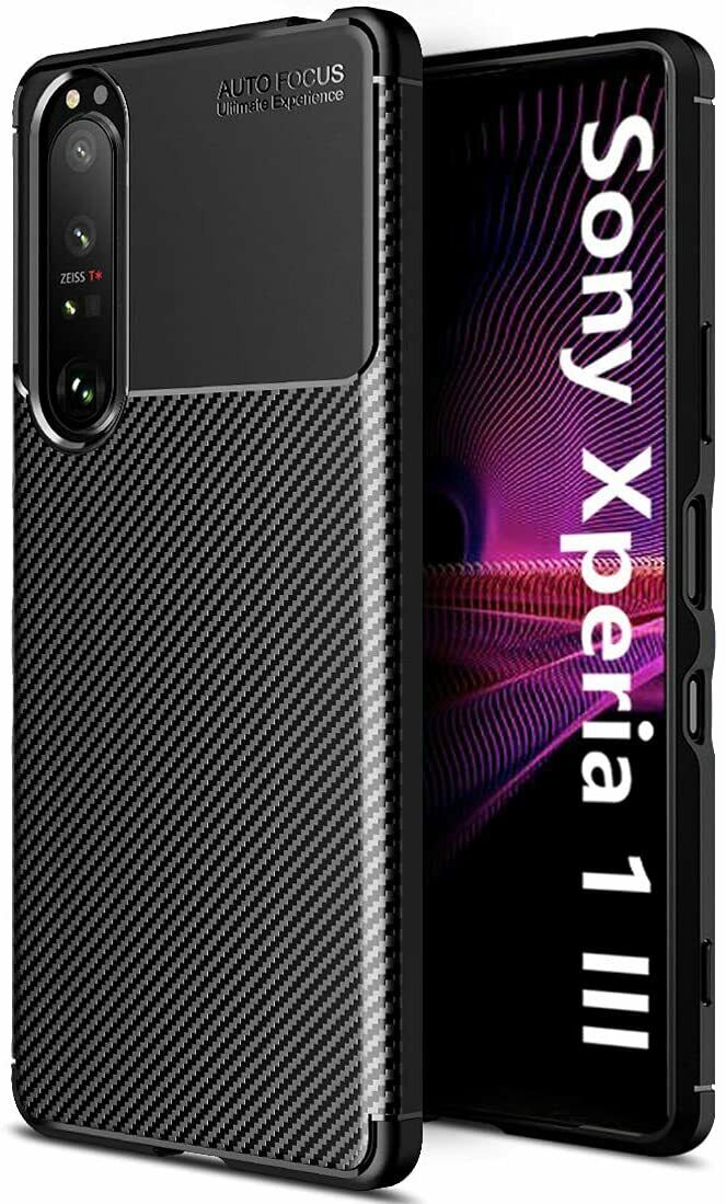 Sony Xperia 1 III Case Carbon Gel Cover Ultra Slim Shockproof