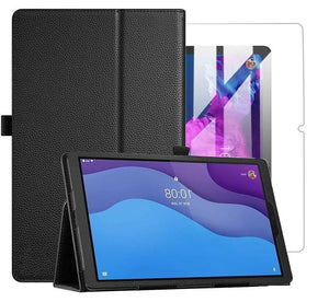 Lenovo Tab P11 Case Leather Folio Stand Cover & Glass Protector