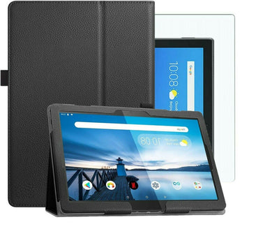 Lenovo Tablet M10 FHD Plus Case Leather Folio Stand Cover & Glass Protector