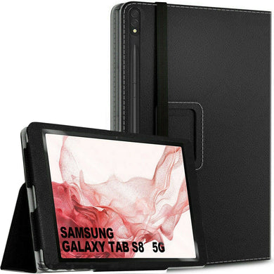 Samsung Galaxy Tab S8 Case Leather Folio Stand Cover SM-X700 SM-X706