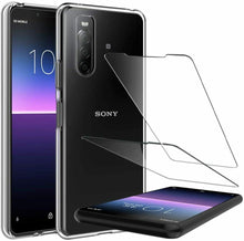 Sony Xperia 10 II Case Clear Slim Gel Cover & 2 Pack Glass Screen Protector