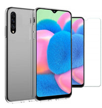 Samsung Galaxy A30s Case Clear Slim Gel Cover & Glass Screen Protector