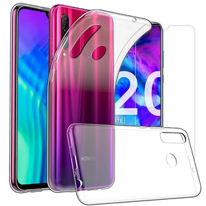 Honor 20 lite Case Clear Slim Gel Cover & Glass Screen Protector