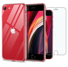 Apple iPhone SE (2020) Case Clear Slim Gel Cover & Glass Screen Protector