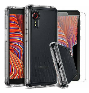 Samsung Galaxy Xcover 5 Case Clear Slim Gel Cover & Glass Screen Protector