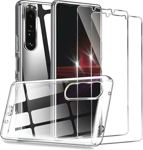 Sony Xperia 5 III Case Clear Gel Cover & Glass Screen Protector