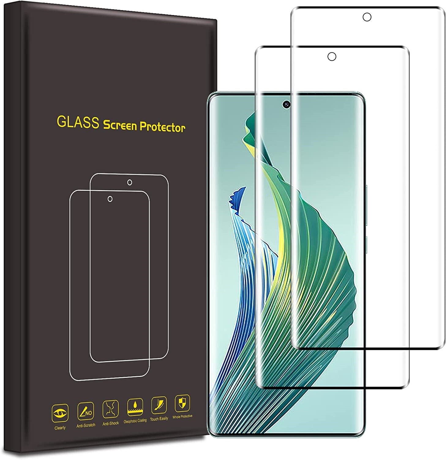 Honor 70 Case Black Gel Phone Cover And Screen Protector