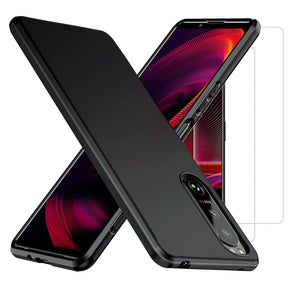 Sony Xperia 5 III Case Slim Silicone Cover & Glass Screen Protector