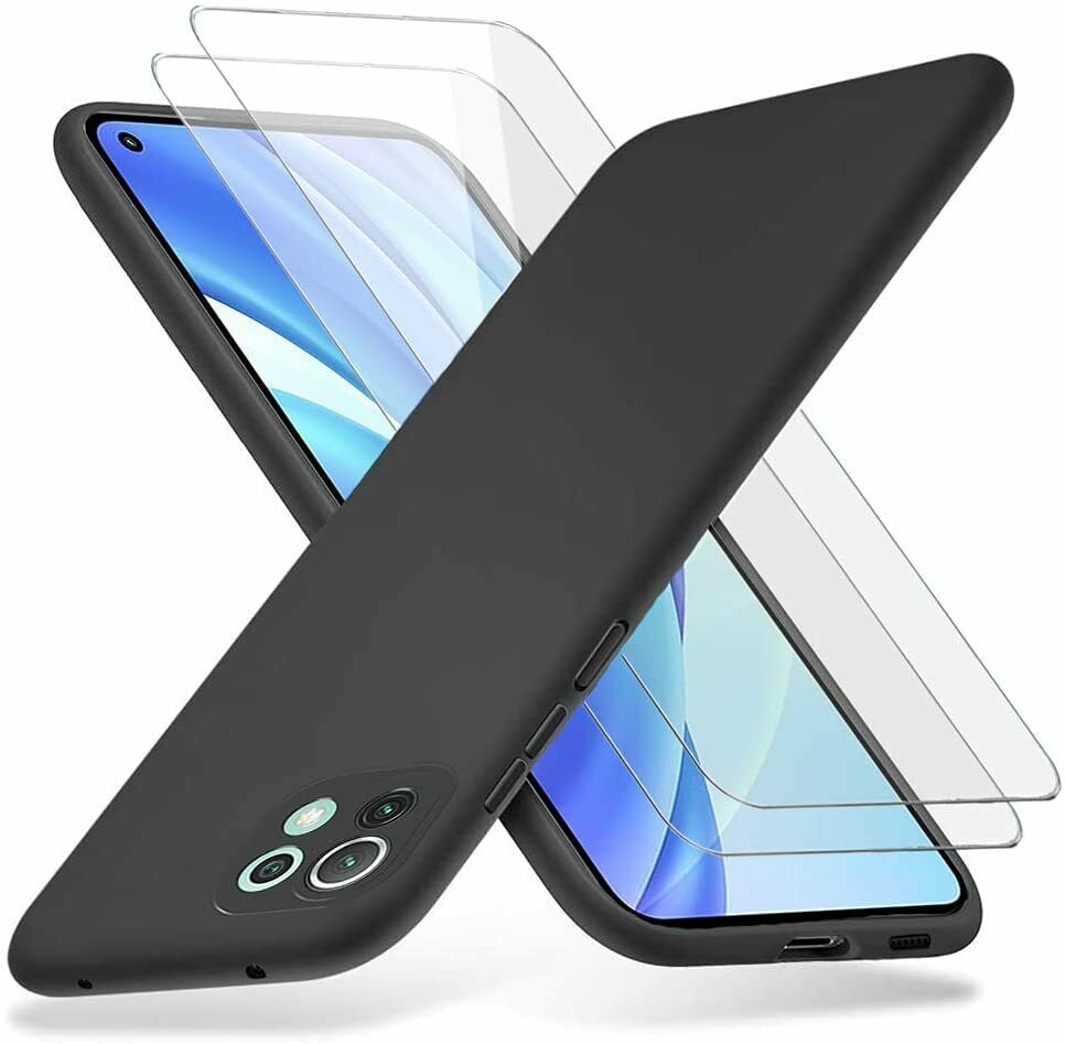 Xiaomi Mi 11 Lite Case Slim Silicone Cover & Glass Screen Protector