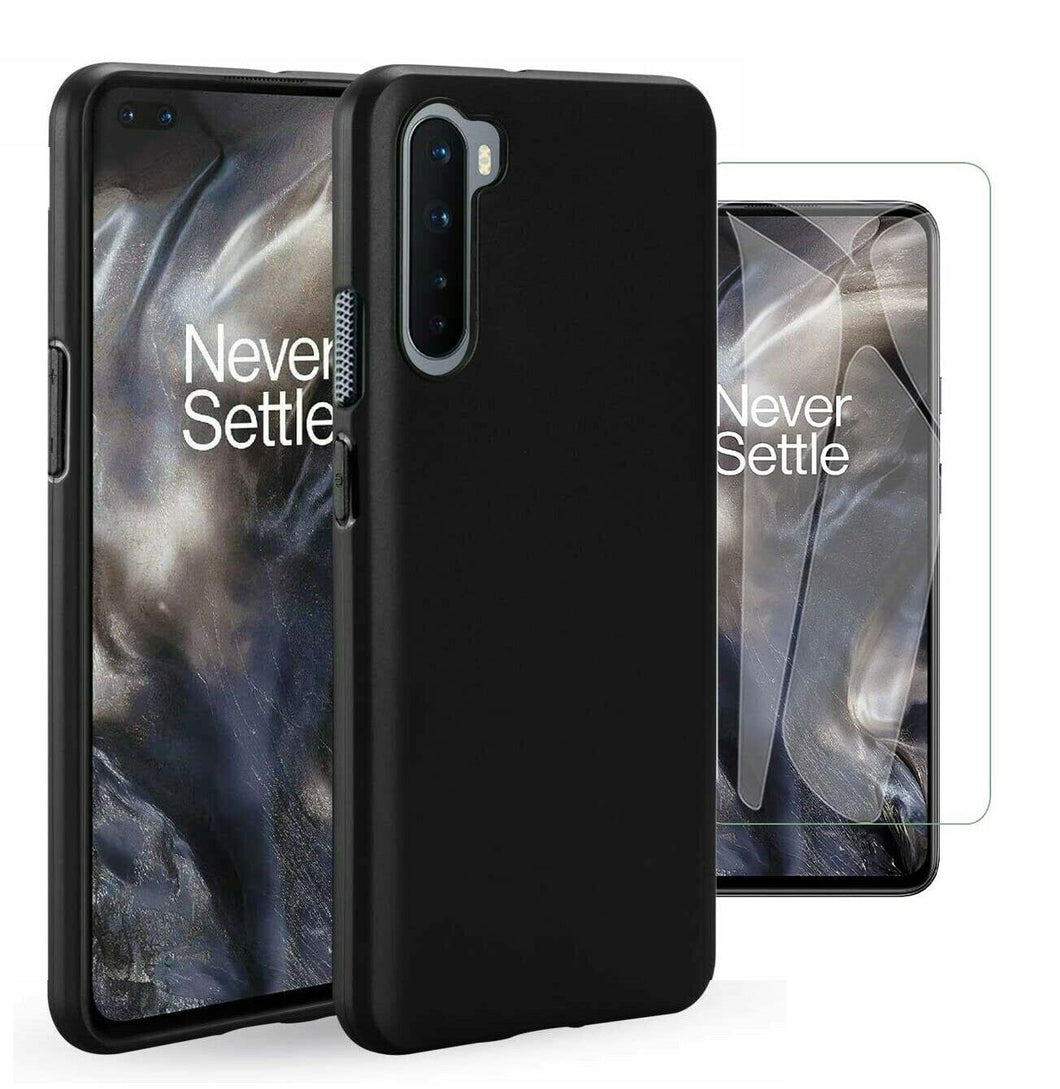 OnePlus Nord Case Slim Silicone Cover & Glass Screen Protector