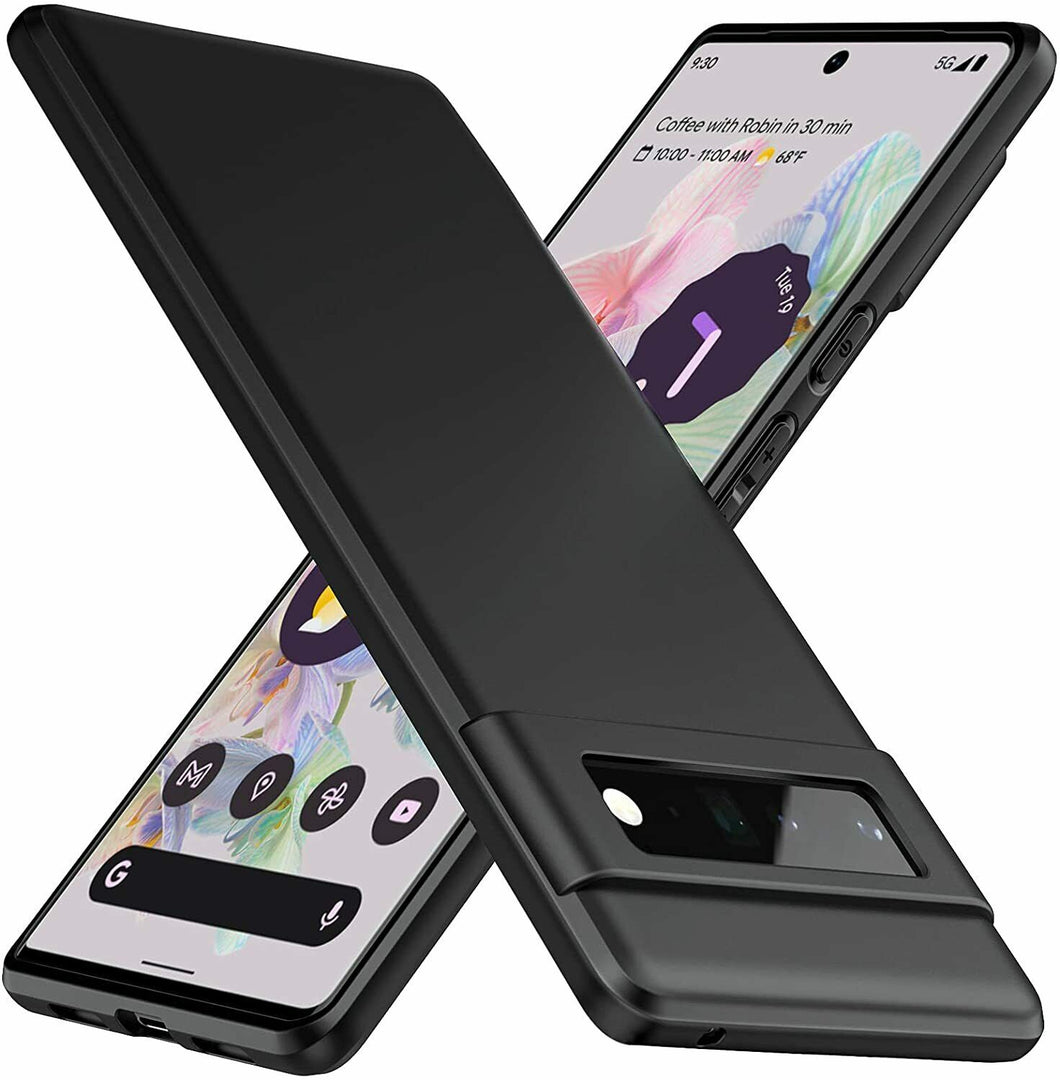 Google Pixel 6 Pro Case Slim Soft Silicone Gel Cover - Matte Black