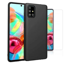 Samsung Galaxy A71 Case Slim Silicone Cover & Glass Screen Protector