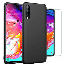 Samsung Galaxy A70 Case Slim Silicone Cover & Glass Screen Protector