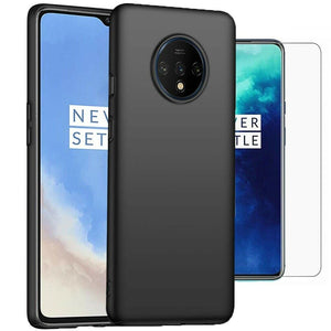 OnePlus 7T Case Slim Hard Cover & Glass Screen Protector