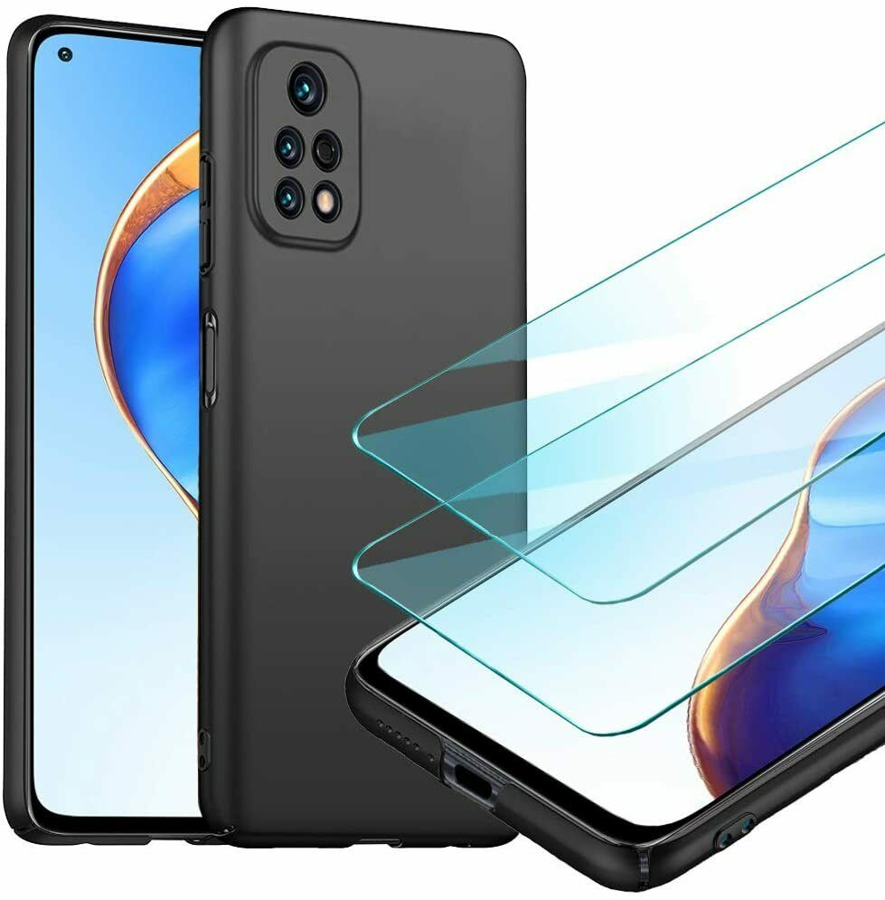 Xiaomi Mi 10T 5G Case Slim Hard Cover & Glass Screen Protector