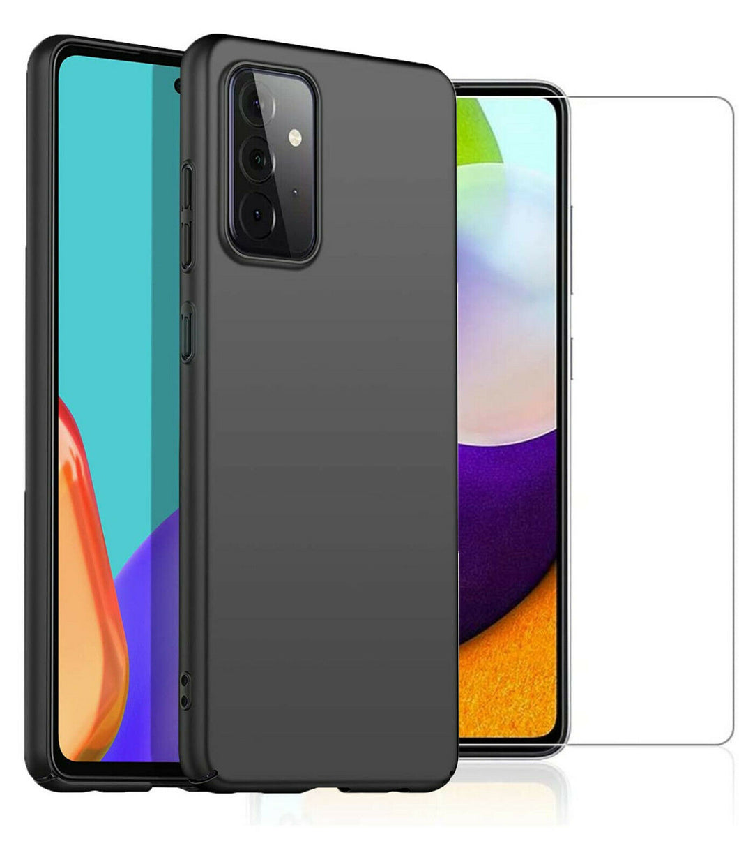 Samsung Galaxy A52s 5G Case Slim Hard Back Cover & Glass Screen Protector