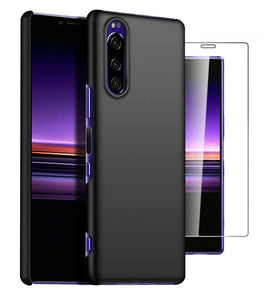 Sony Xperia 10 III Case Slim Hard Back Cover & Glass Screen Protector
