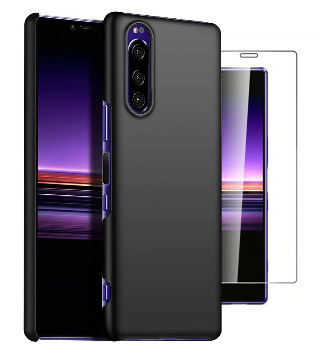 Sony Xperia 10 III Case Slim Hard Back Cover & Glass Screen Protector