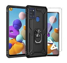 Samsung Galaxy A21s Case Kickstand Cover & Glass Screen Protector