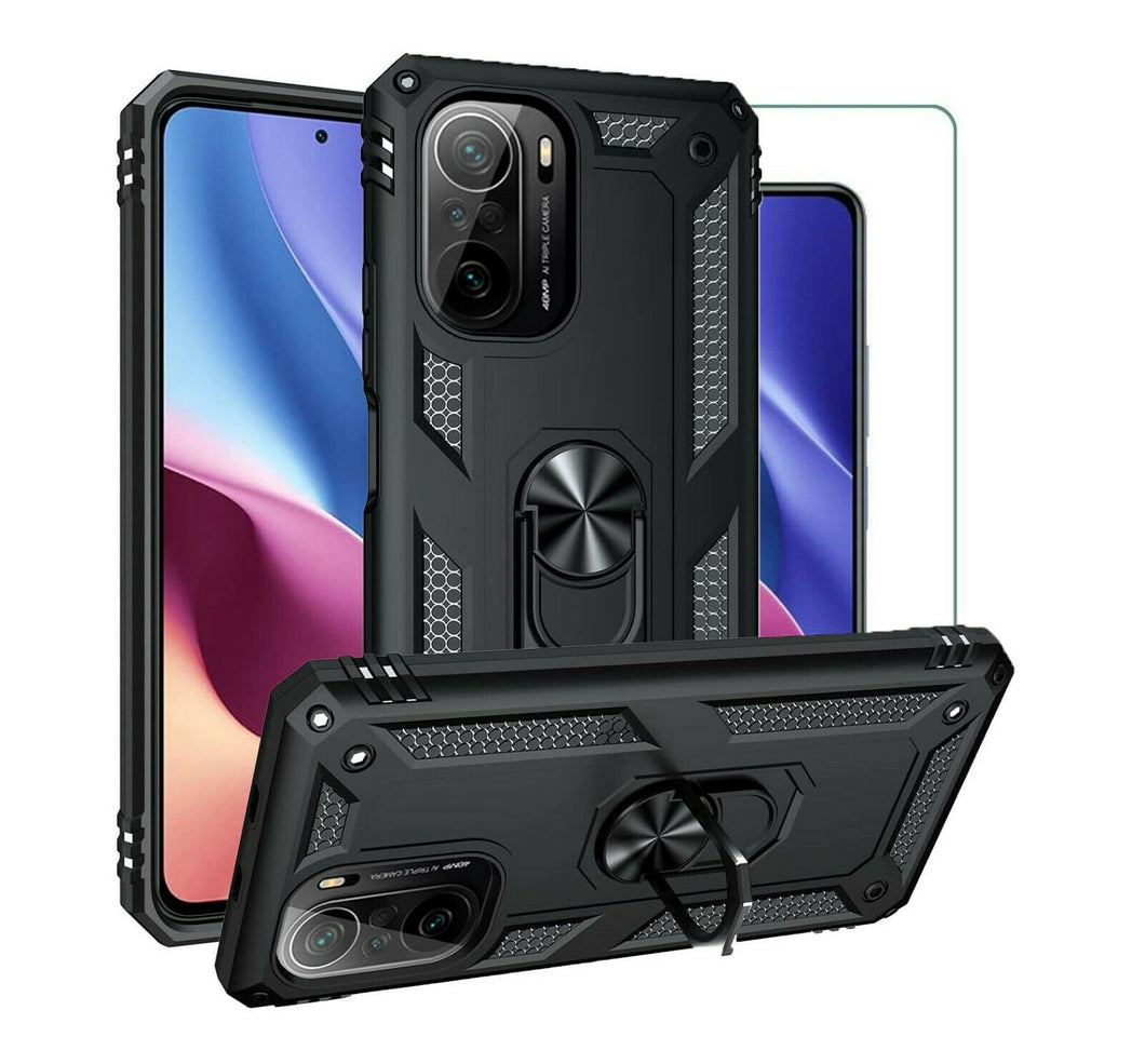 Xiaomi Mi 11i Case Kickstand Cover & Glass Screen Protector