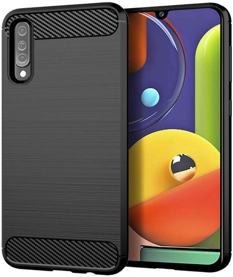Samsung Galaxy A50s Case Carbon Fibre Black