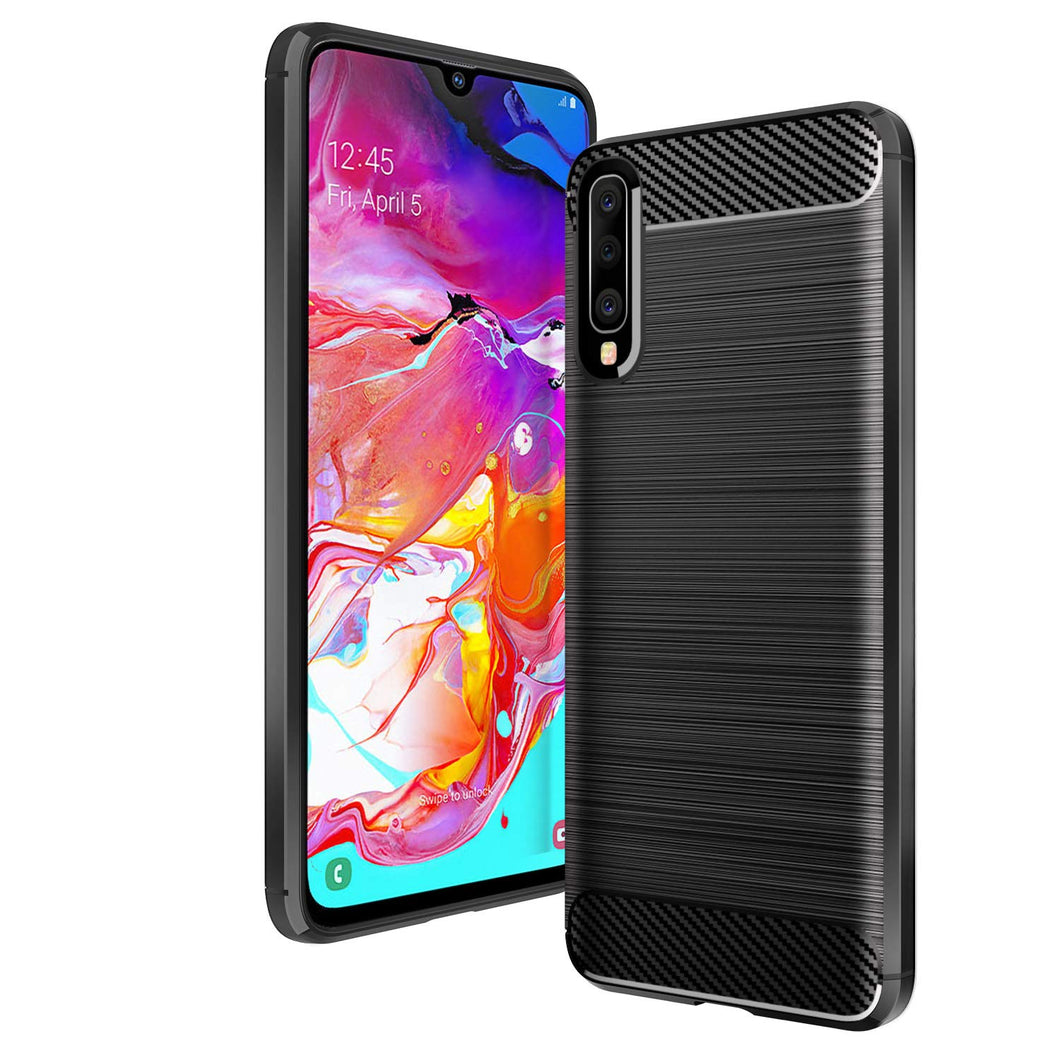 Samsung Galaxy A70 Case Carbon Fibre Black