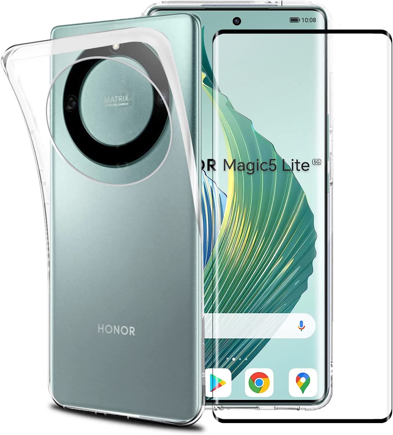 Honor Magic 5 Lite Case Clear Phone Cover & Screen Protector