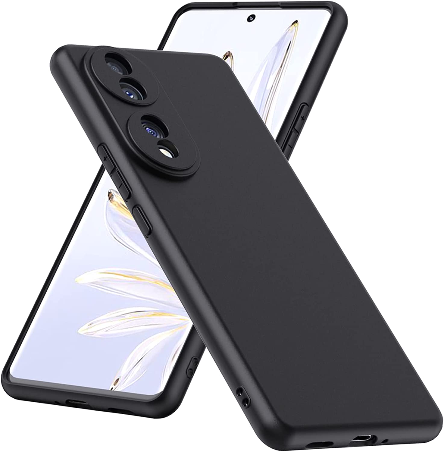 Honor 70 Case Matte Soft Black Gel Phone Cover