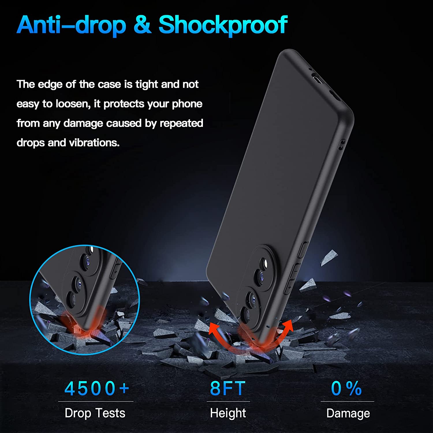 Honor 70 Case Matte Soft Black Gel Phone Cover