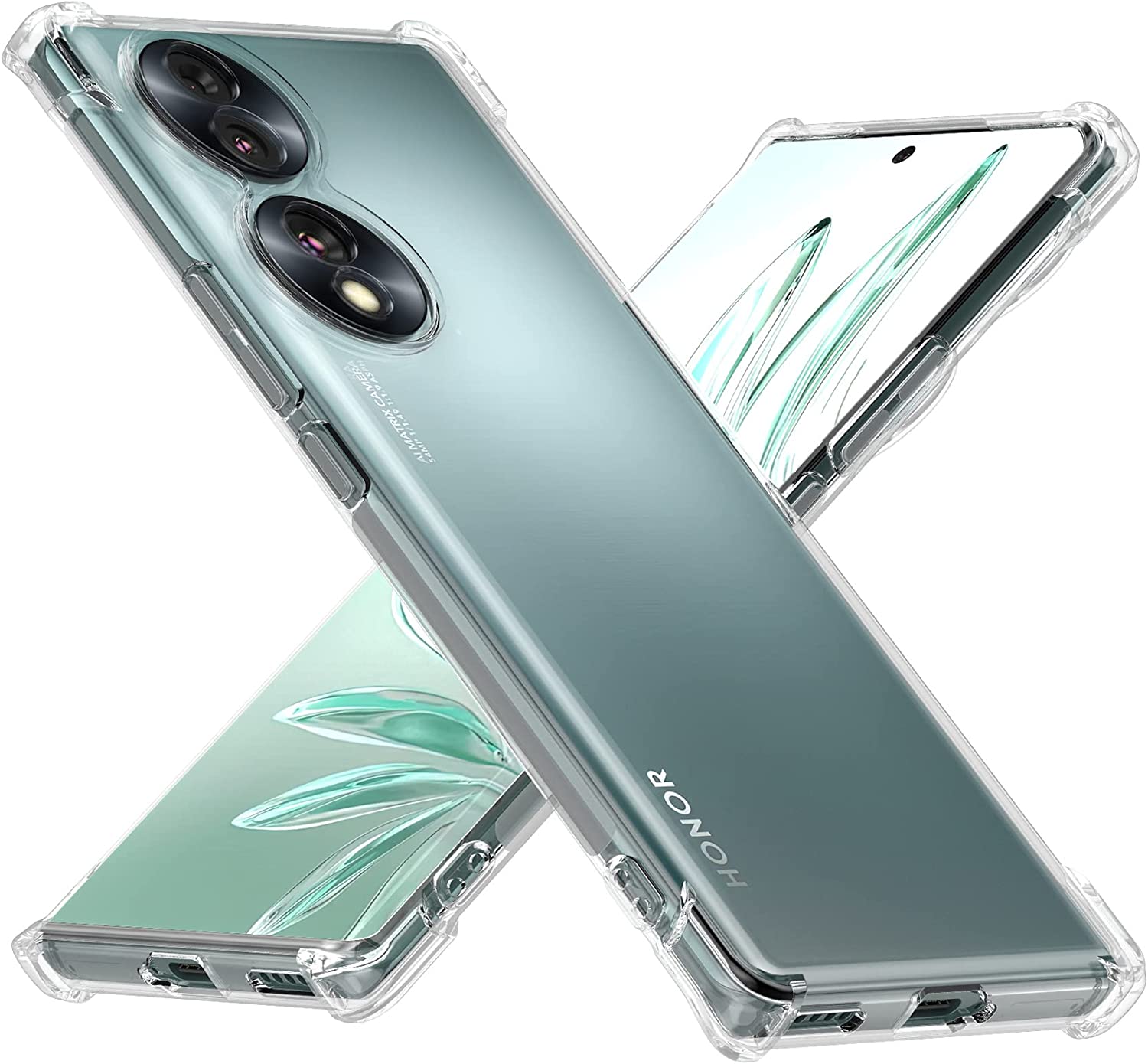 Honor 70 Case Clear Silicone Phone Cover And Screen Protecor