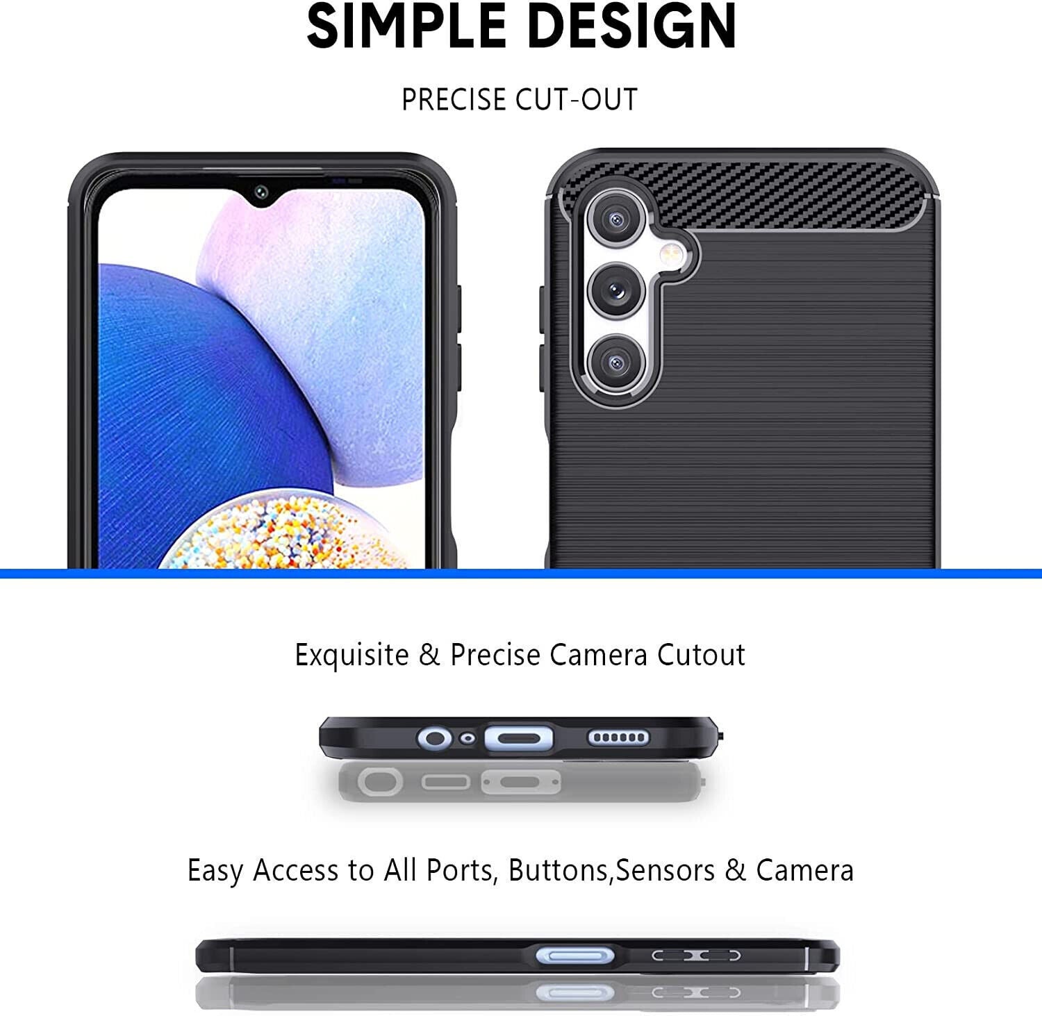 Samsung Galaxy A14 Case Carbon Fibre Phone Cover