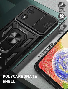 For Motorola Moto E13 Case Shockproof Ring Stand Phone Camera Lens Cover