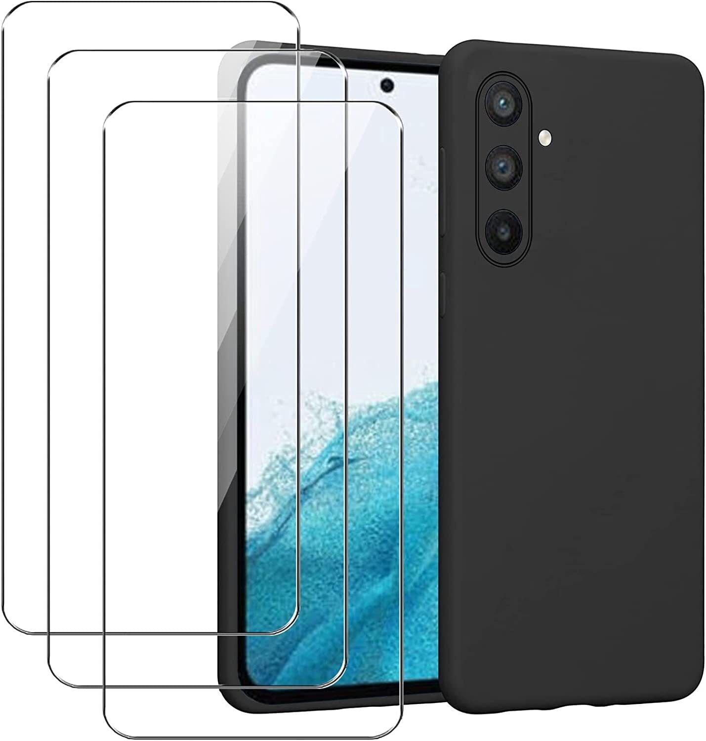 Samsung Galaxy A54 5G Case Black Gel Phone Cover And Screen Protector