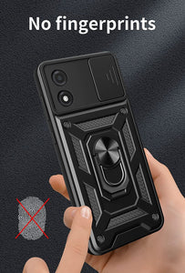For Motorola Moto E13 Case Shockproof Ring Stand Phone Camera Lens Cover