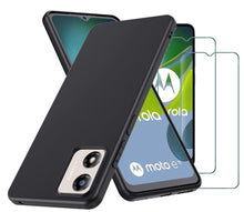 Motorola Moto E13 Case Black Gel Phone Cover And Screen Protector