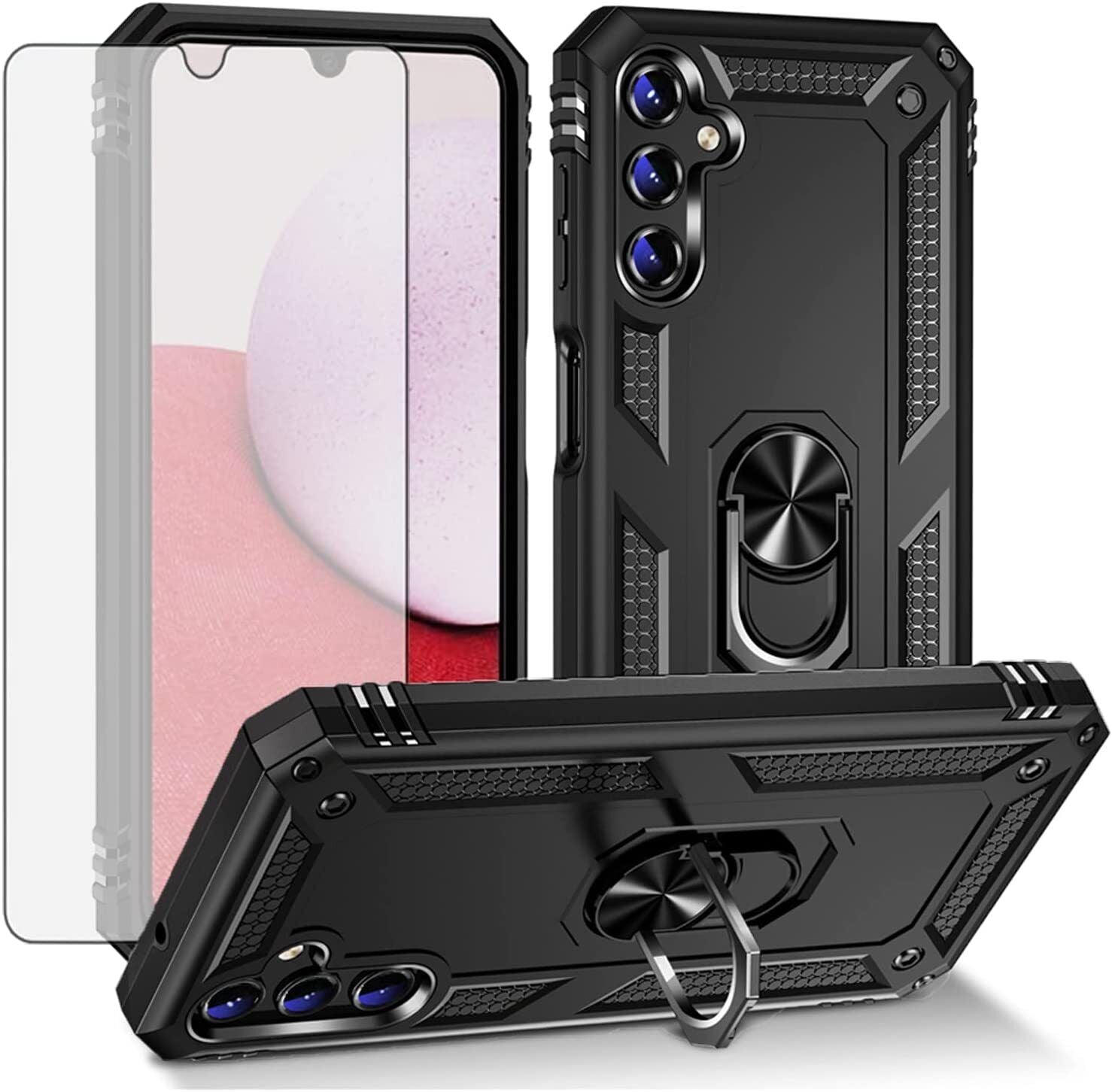 Samsung Galaxy A14 Case Kickstand Ring Phone Cover & Screen Protector