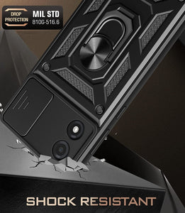 For Motorola Moto E13 Case Shockproof Ring Stand Phone Camera Lens Cover