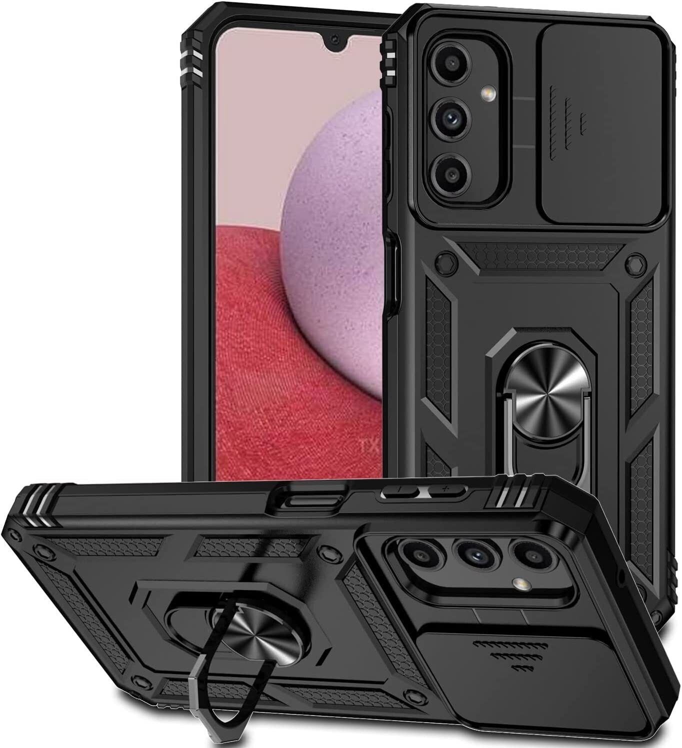 Samsung Galaxy A14 Case Shockproof Ring Stand Phone Camera Lens Cover