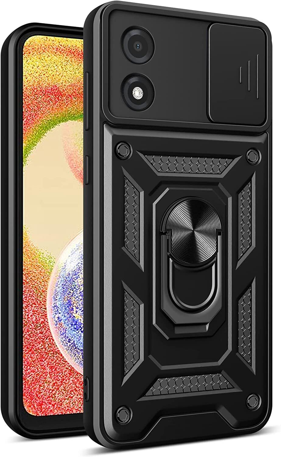 For Motorola Moto E13 Case Shockproof Ring Stand Phone Camera Lens Cover