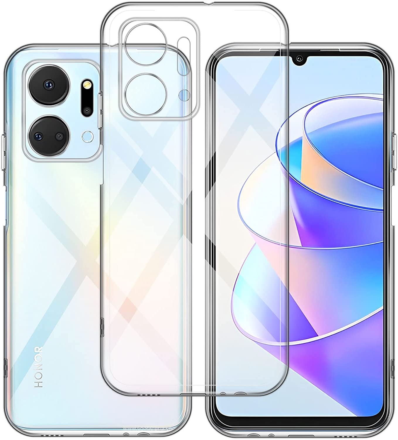 Honor X7a Case Clear Phone Cover & Screen Protector